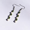 Moss Drop Earrings - Mother of Pearl & Glass (Stainless Steel)