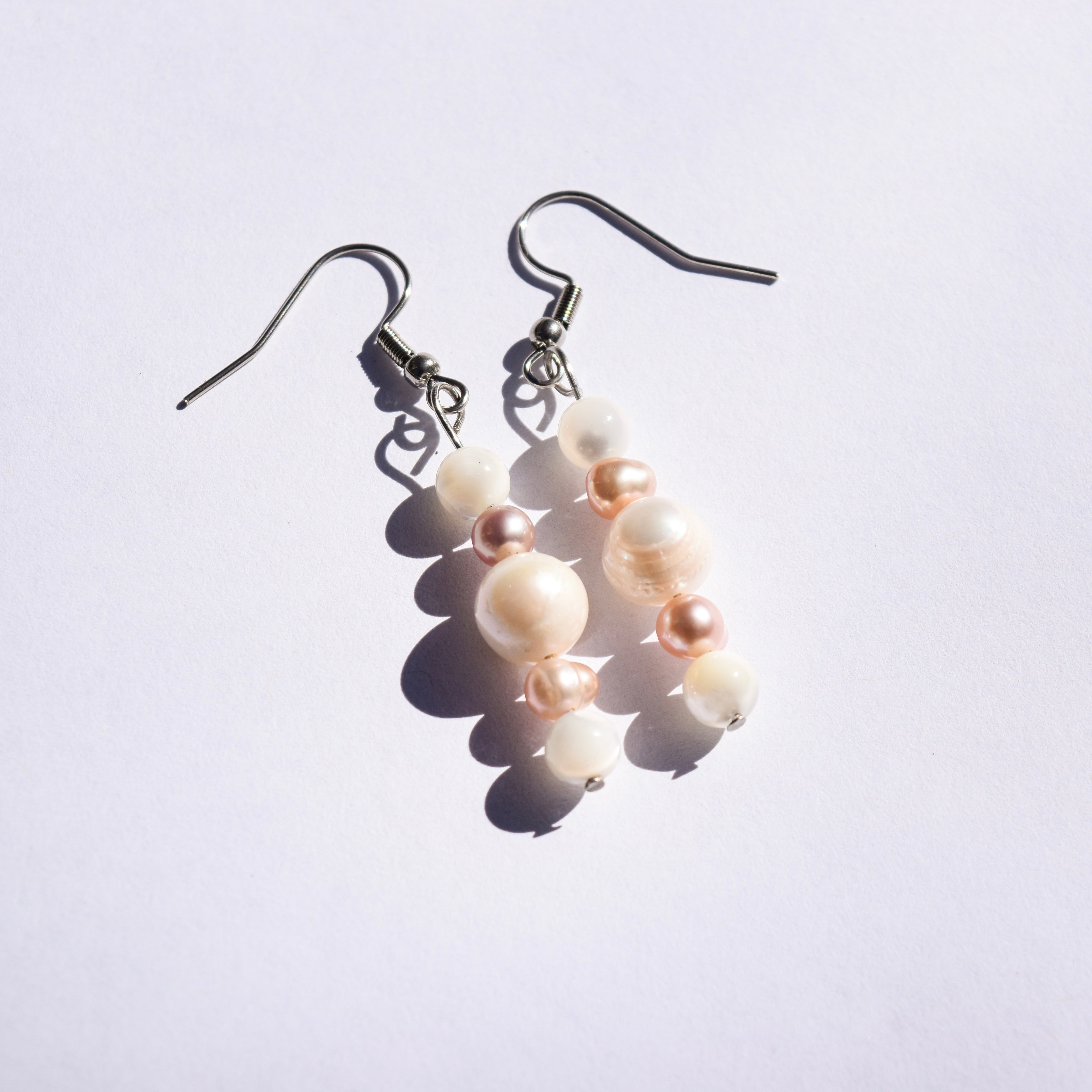 Aphrodite Drop Earrings - Freshwater Pearl & Mother of Pearl (Stainless Steel)